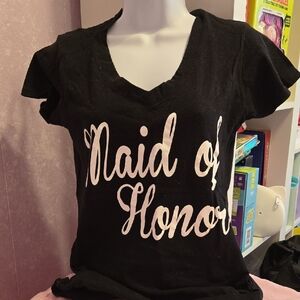 Black 'Maid of Honor' T-Shirt